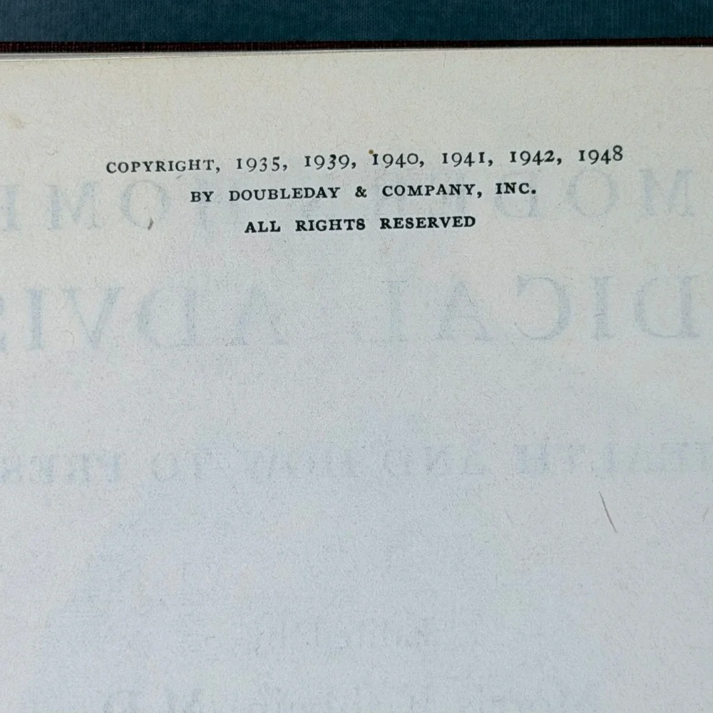 Morris Fishbein Modern Home Medical Adviser Hardcover 1949 Illustrated Medicine